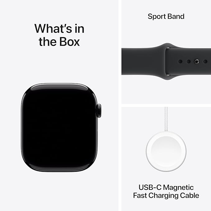 Smart Watch Series 11 GPS 46mm Jet Black Aluminium Case with Black Sport Band - S/M with 6 Month Warranty