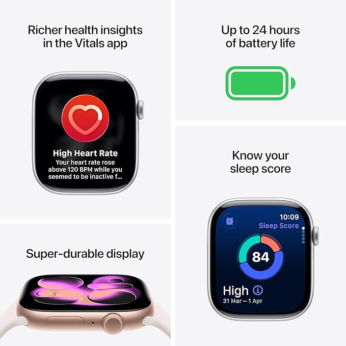 Smart Watch Series 11 GPS 46mm Jet Black Aluminium Case with Black Sport Band - S/M with 6 Month Warranty